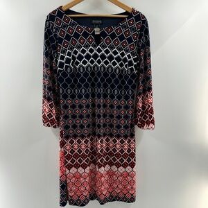 Enfocused Studio Patterned Knee-Length Dress Size 4